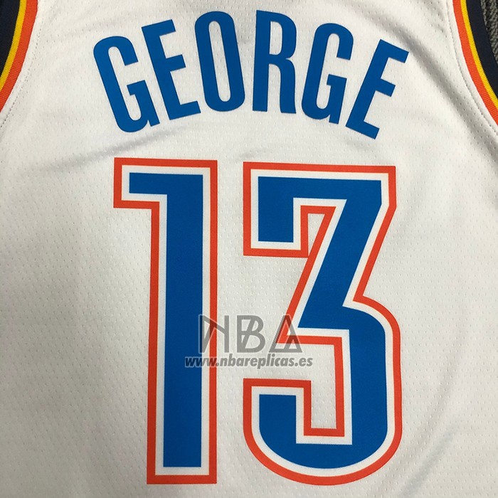 Camiseta Oklahoma City Thunder Paul George NO 13 Association Blanco